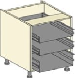 Acrylic - 3 Drawer Base Type A (Soft Close Drawers)
